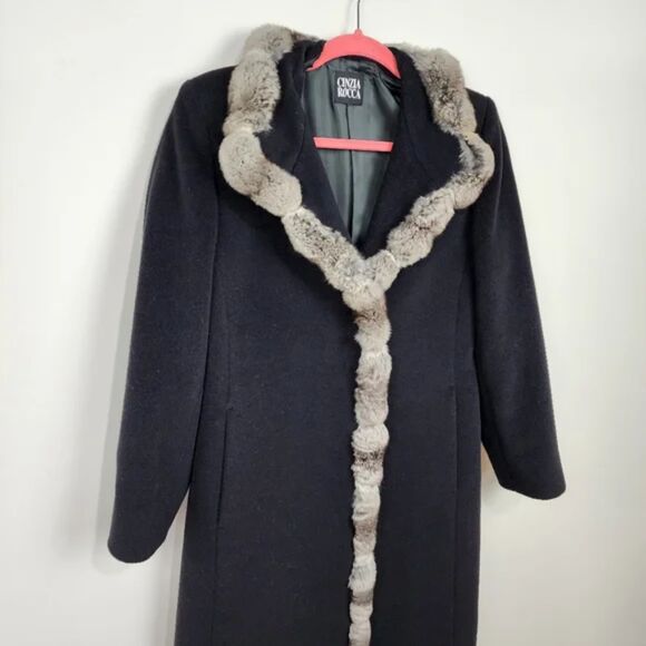 Cinzia Rocca wool and chinchilla coat - Picture 3 of 9